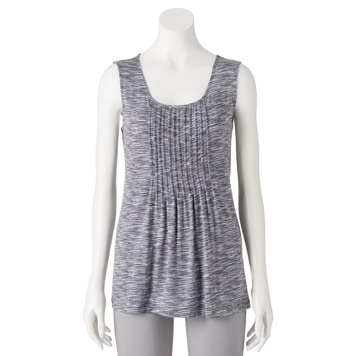 Women's Croft & Barrow Scoopneck Tank, Size: Medium, Grey