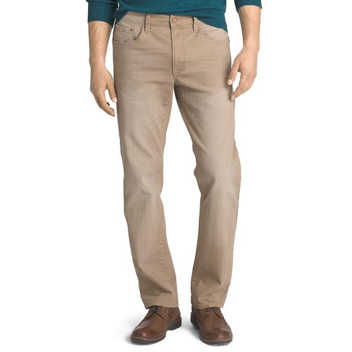 Men's Izod Comfort-stetch Straight Fit Jeans, Size: 36x34, Beige Oth