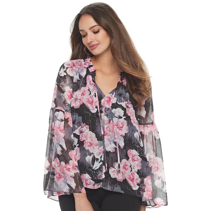 Women's Jennifer Lopez Shirred Top, Size: Medium, Pink