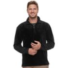 Men's Haggar Regular-fit In-motion Stretch Velour Quarter-zip Pullover, Size: Small, Black