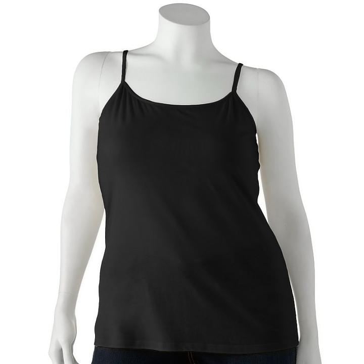 Juniors' Plus Size So&reg; Satin-trim Tank Top, Girl's, Size: 1xl, Black
