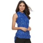 Women's Apt. 9&reg; Ruched Georgette Blouse, Size: Large, Blue