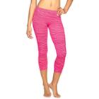 Women's Colosseum Space-dye Seamless Capri Workout Leggings, Size: Lg/x-lg, Med Pink