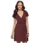 Juniors' Mudd&reg; Faux-wrap Dress, Teens, Size: Large, Purple