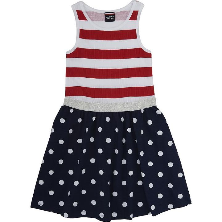 Girls 4-6x French Toast Americana Fit & Flare Dress, Girl's, Size: 6, Blue (navy)