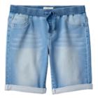 Girls 7-16 & Plus Size So&reg; Ribbed Waist Bermuda Jean Shorts, Girl's, Size: 8, Med Blue