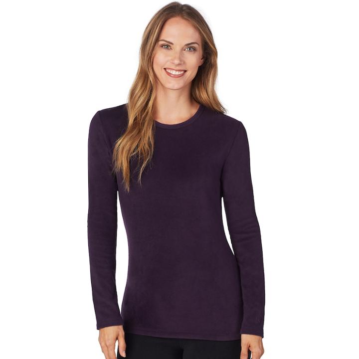 Women's Cuddl Duds Fleecewear Crewneck Top, Size: Xl, Med Purple