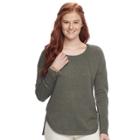 Juniors' Pink Republic Drop Shoulder Sweater, Teens, Size: Large, Green Oth