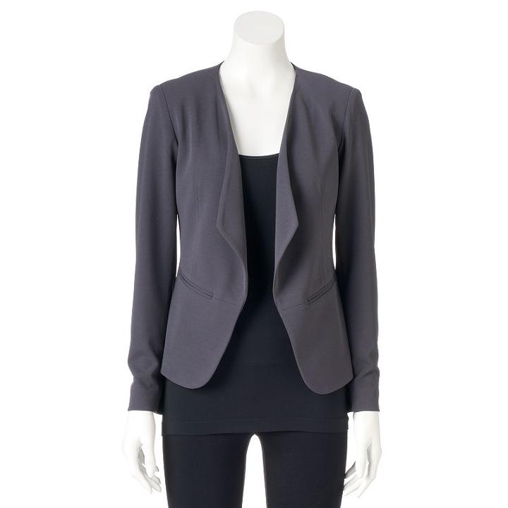 Women's Apt. 9&reg; Structured Blazer, Size: 8, Dark Grey