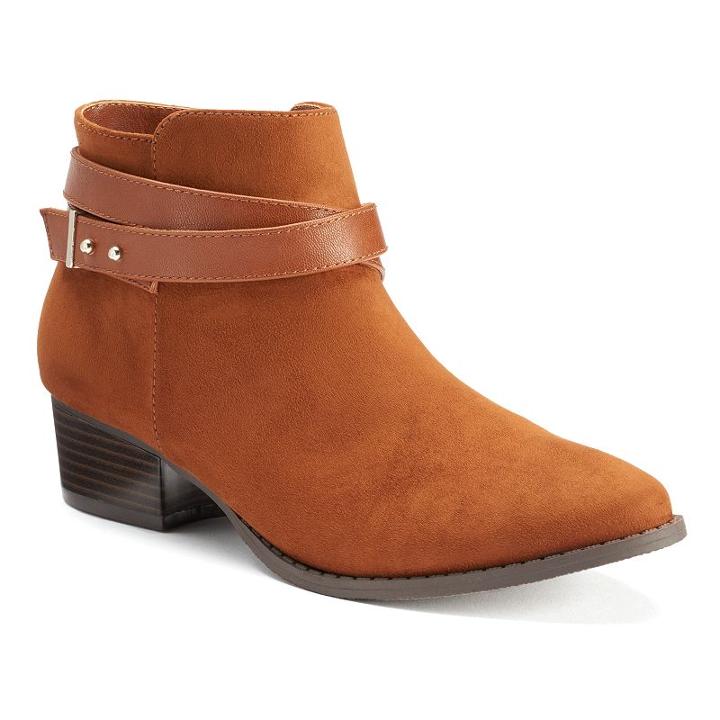 Lc Lauren Conrad Women's Crisscross Ankle Boots, Size: 7.5, Brown