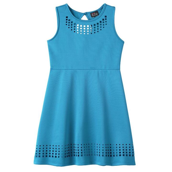 Girls 7-16 Lilt Laser Cut Skater Dress, Size: 7, Turquoise/blue (turq/aqua)