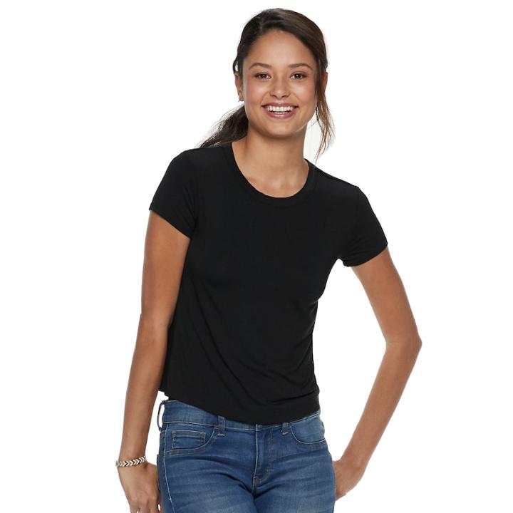 Juniors' So&reg; Ringer Tee, Teens, Size: Small, Black