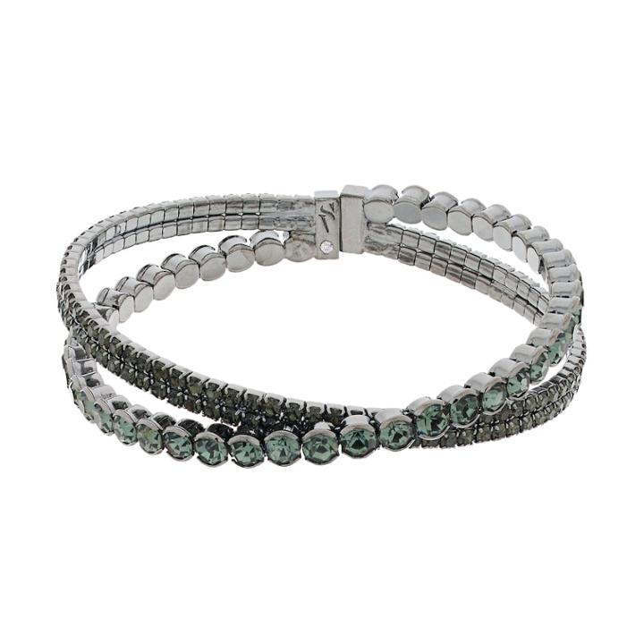 Simply Vera Vera Wang Simulated Crystal Flexible Cuff Bracelet, Women's, Black
