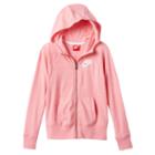 Girls 7-16 Nike Just Do It Marled Nep Raglan Zip-up Hoodie, Girl's, Size: Xl, Drk Orange