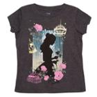 Disney's Beauty & The Beast Girls 4-6x Belle Shadow Graphic Tee, Girl's, Size: 6x, Dark Grey