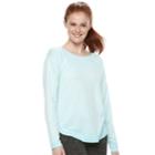 Junior's So&reg; Drapey Front Shirttail Pullover, Teens, Size: Small, Turquoise/blue (turq/aqua)