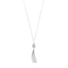 Lc Lauren Conrad Long Tasseled Baguette Teardrop Pendant Necklace, Women's, Silver