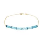 14k Gold Sky Blue Topaz & London Blue Topaz Beaded Bracelet, Women's, Size: 7.5