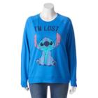 Disney's Juniors' Plus Size Lilo & Stitch I'm Lost Graphic Fleece Sweatshirt, Girl's, Size: 2xl, Blue