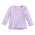 Baby Girl Jumping Beans&reg; I'm The Reason We're Late Slogan Long Sleeve Graphic Tee, Size: 24 Months, Brt Purple