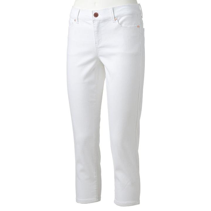 Women's Juicy Couture Flaunt It Skinny Capri Jeans, Size: 12, White Oth