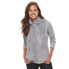 Women's Croft & Barrow&reg; Minky Velboa Fleece Vest, Size: Xl, Grey