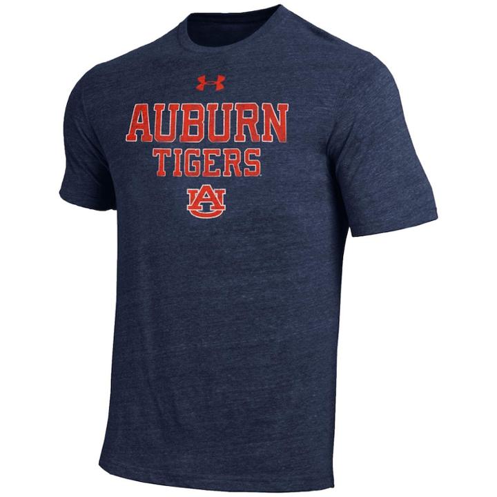 Men's Under Armour Auburn Tigers Heathered Tee, Size: Large, Blue (navy)