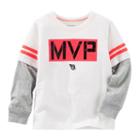 Boys 4-8 Oshkosh B'gosh&reg; Mvp Mock-layered Long Sleeve Active Tee, Boy's, Size: 4, White