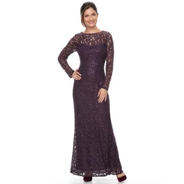 Women's Helene Blake Sequin Lace Evening Dress, Size: 6, Light Red