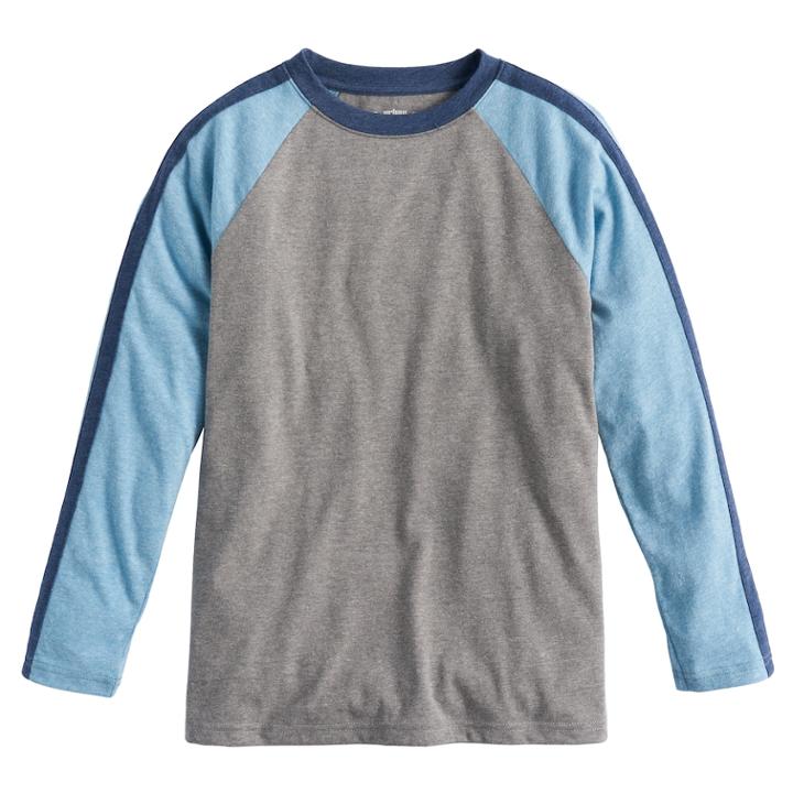 Boys 8-20 Urban Pipeline Striped Raglan Tee, Size: Medium, Med Grey