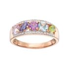 14k Rose Gold Over Silver Gemstone Ring, Women's, Size: 6, Multicolor