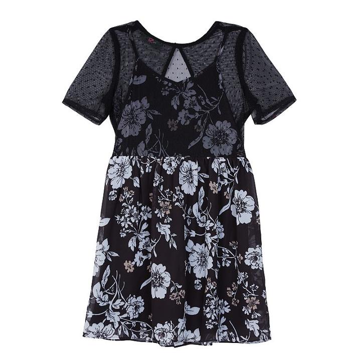 Girls 7-16 Iz Amy Byer Slip Bodice Floral Dress, Size: 7, X