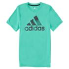 Boys 4-7x Adidas Patterned Logo Graphic Tee, Size: 7, Med Green