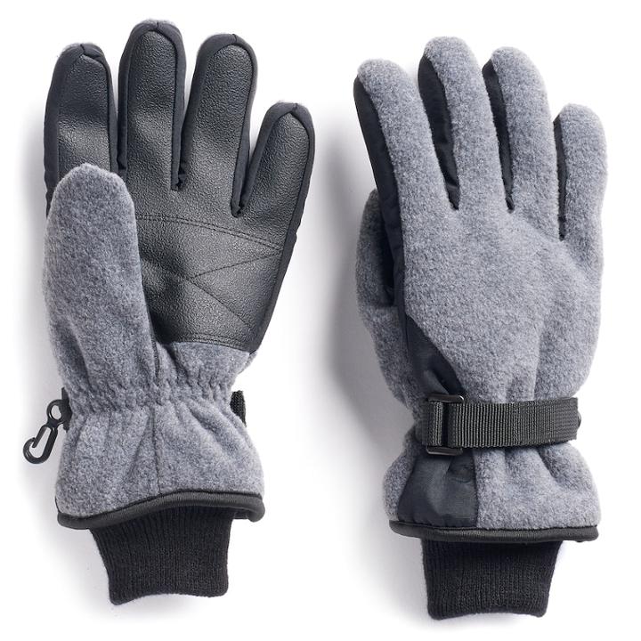 Boys 4-20 Tek Gear&reg; Microfleece Gloves, Size: 4-7, Med Grey