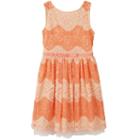 Girls Plus Size Speechless Two-tone All-over Lace Dress, Girl's, Size: 18 1/2, Orange Oth