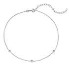 Sterling Silver Cubic Zirconia Choker Necklace, Women's, Size: 13, White