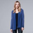 Women's Simply Vera Vera Wang Flyaway Cardigan, Size: Small, Blue (navy)