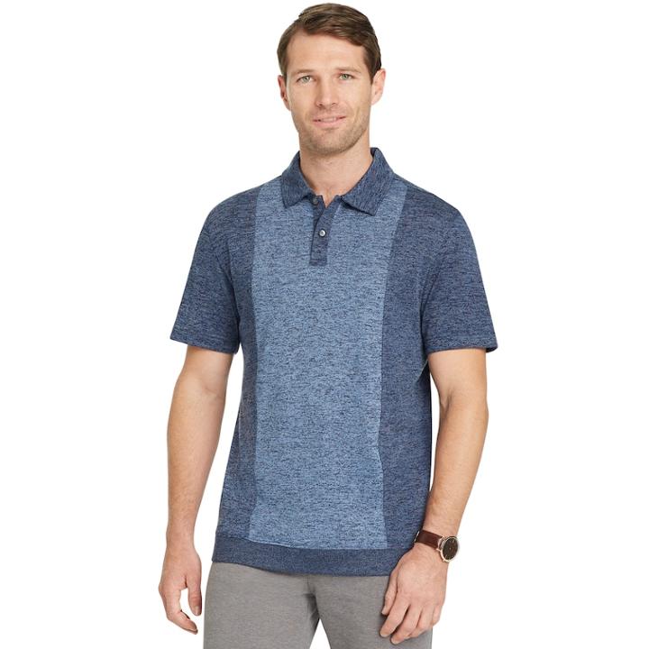 Men's Van Heusen Air Melange Classic-fit Colorblock Polo, Size: Small, Blue
