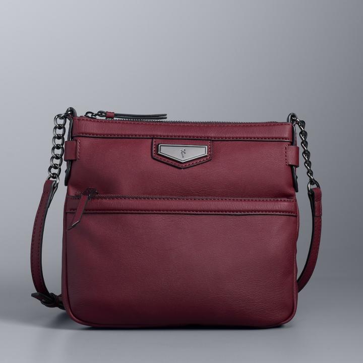 Simply Vera Vera Wang Erie Crossbody Bag, Women's, Dark Pink