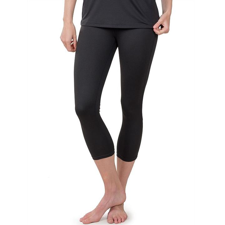 Women's Soybu Steel Core Yoga Capris, Size: Large, Black