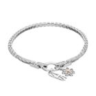 Dovetail Two Tone Cubic Zirconia Sis Charm Tennis Bracelet, Women's, Size: 7.5, White