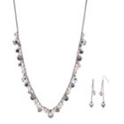 Long Pink Shaky Bead Necklace & Linear Earring Set, Women's