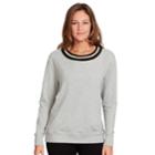 Women's Gloria Vanderbilt Lurex-trim Sweatshirt, Size: Medium, Light Grey