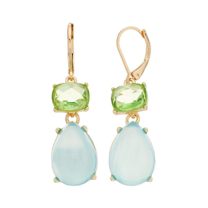 Dana Buchman Double Teardrop Earrings, Women's, Turq/aqua
