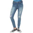 Juniors' So&reg; Ripped High-waisted Ankle Jeggings, Size: 9, Blue
