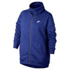 Plus Size Nike Club Funnel Neck Zip-up Hoodie, Size: 3xl, Med Purple