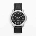 Men's Faux Leather Watch, Size: Xl, Black