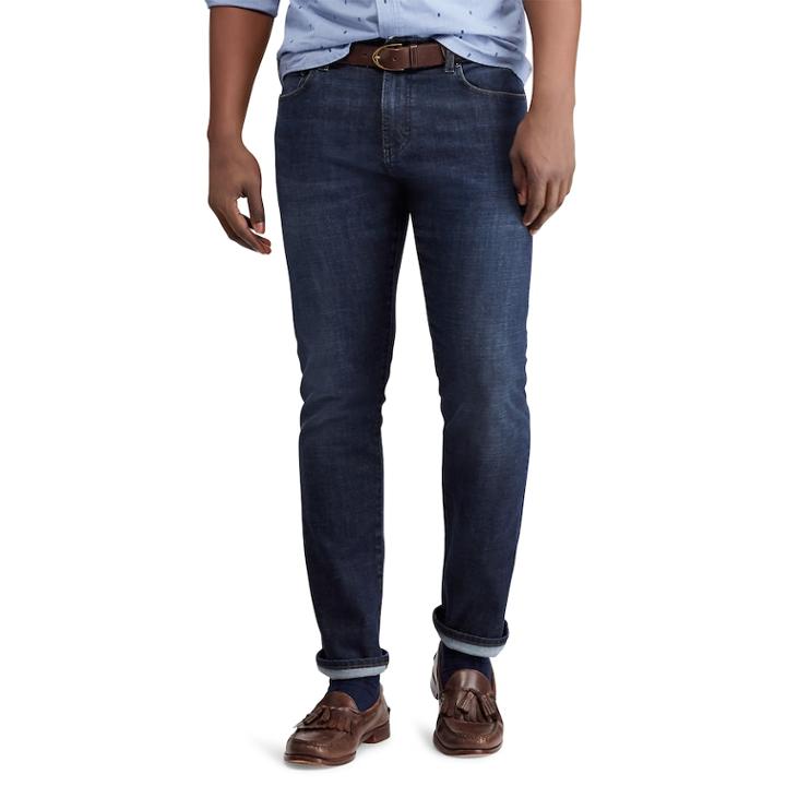 Men's Chaps Straight-fit Stretch Jeans, Size: 30x32, Blue (navy)