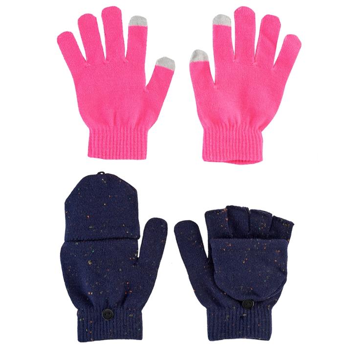 Girls 4-16 2-pk. Gloves, Multicolor