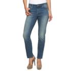 Petite Jennifer Lopez Modern Fit Straight-leg Jeans, Women's, Size: 6p - Short, Dark Blue